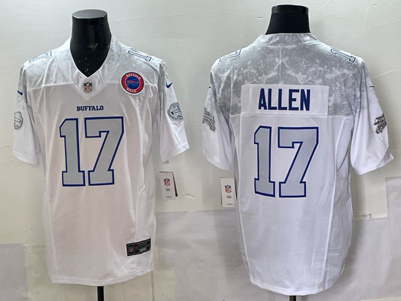 Men Buffalo Bills #17 Josh Allen Nike White 2025 Rivalries Collection Limited NFL Jersey 03